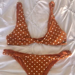 Orange Polka Dot Bikini Set🧡